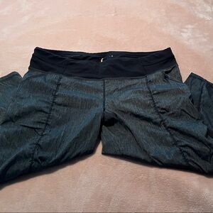 Lucy Cropped Athletic Pants in Dark Charcoal and Black